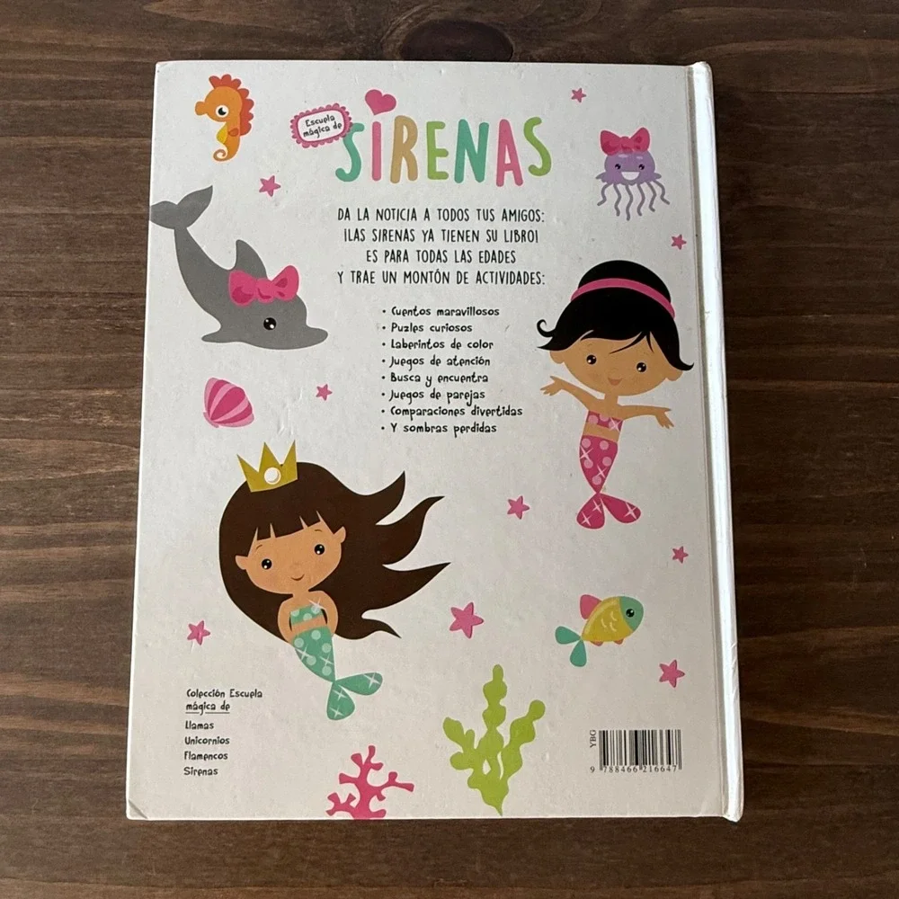Escuela‎ Magica de Sirenas Hardcover Spanish Activity Book Stories Puzzles Libsa